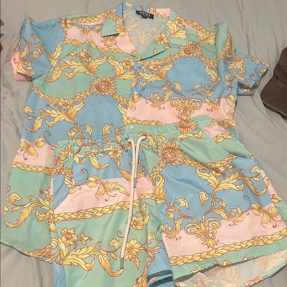 Men's Pastel Patterned Swim Set